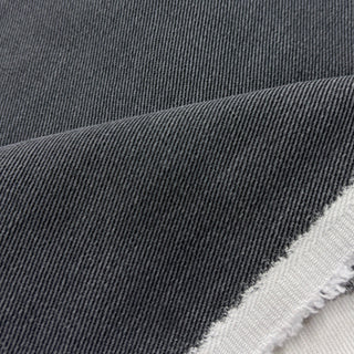Japanese Designer Solid Gray Non-Stretch Cotton Denim Twill DS006124