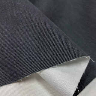 Japanese Designer Solid Gray Non-Stretch Cotton Denim Twill DS006124