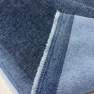 Japanese Designer Solid Blue Stretch Washed / Peached Cotton Polyester Blended Denim Twill DS006137