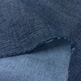 Japanese Designer Solid Blue Stretch Washed / Peached Cotton Polyester Blended Denim Twill DS006137