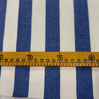Japanese Designer Stripes Blue Non-Stretch Cotton Denim Twill DS006138