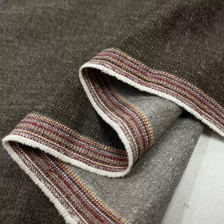Japanese Designer Solid Brown Non-Stretch Cotton Denim Twill DS006141