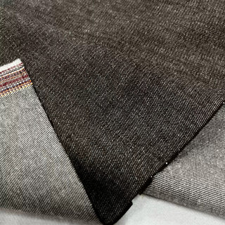 Japanese Designer Solid Brown Non-Stretch Cotton Denim Twill DS006141