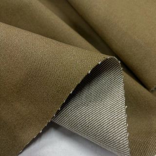 Japanese Designer Solid Brown Non-Stretch Raw / Untreated Cotton Denim Twill DS006142