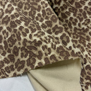 Japanese Designer Animal Brown Non-Stretch Cotton Denim Twill DS006143