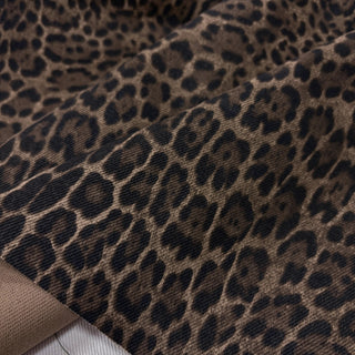 Japanese Designer Animal Brown Non-Stretch Cotton Denim Twill DS006144