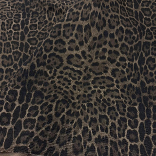 Japanese Designer Animal Brown Non-Stretch Cotton Denim Twill DS006144