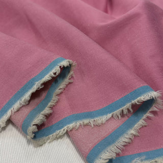 Japanese Designer Solid Pink Stretch Cotton Elastane Blended Denim Twill DS006146