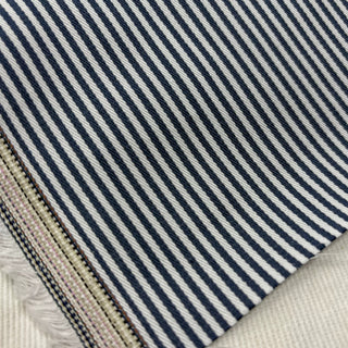 Japanese Designer Stripes Blue Non-Stretch Cotton Denim Twill DS006148