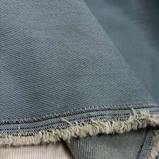 Japanese Designer Solid Blue Non-Stretch Cotton Denim Twill DS006151