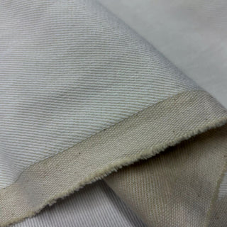 Japanese Designer Solid Off-White Stretch Double Faced Cotton Elastane Blended Denim Twill DS006152