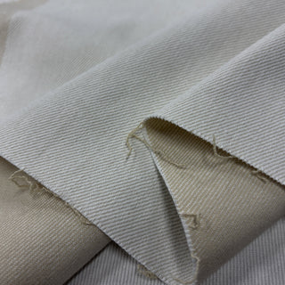 Japanese Designer Solid Off-White Stretch Double Faced Cotton Elastane Blended Denim Twill DS006152