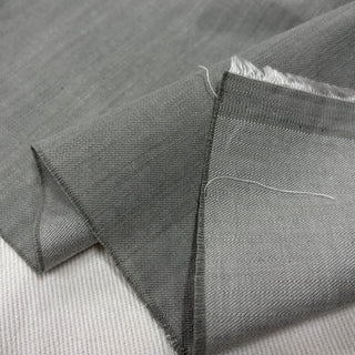 Japanese Designer Solid Gray Non-Stretch Linen Cotton Blended Denim Twill DS006153
