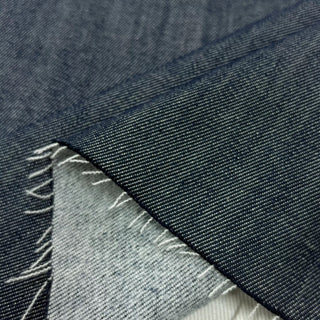 Japanese Designer Solid Blue Stretch Peached Cotton Elastane Blended Denim Twill DS006154