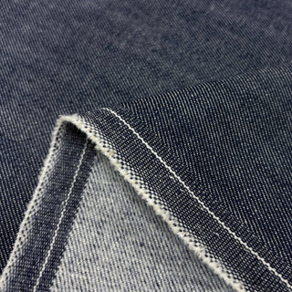 Japanese Designer Solid Blue Stretch Peached Cotton Elastane Blended Denim Twill DS006154
