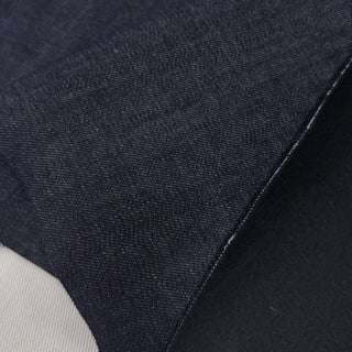 Japanese Designer Solid Blue Stretch Brushed / Laminated Cotton Elastane Blended Denim Twill DS006155