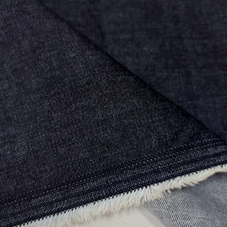 Japanese Designer Solid Blue Stretch Cotton Elastane Blended Denim Twill DS006156