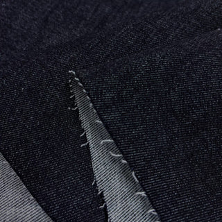 Japanese Designer Solid Blue Stretch Cotton Elastane Blended Denim Twill DS006156