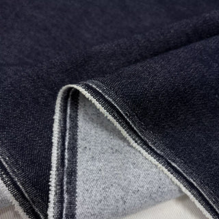 Japanese Designer Solid Blue Stretch Peached Cotton Elastane Blended Denim Twill DS006159