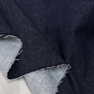 Japanese Designer Solid Blue Stretch Peached Cotton Elastane Blended Denim Twill DS006159