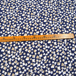 Japanese Fashion Designer Floral Blue Non-Stretch Mulberry Silk Cotton Blended Plain Woven DS00616 -16 Momme