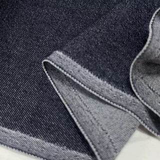 Japanese Designer Solid Blue Non-Stretch Wool Viscose Blended Denim Twill DS006161