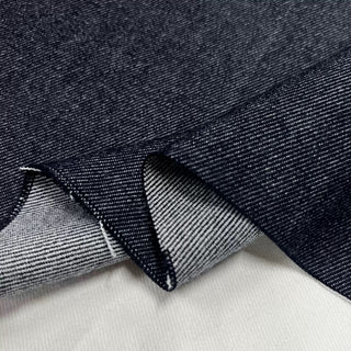 Japanese Designer Solid Blue Non-Stretch Wool Viscose Blended Denim Twill DS006161