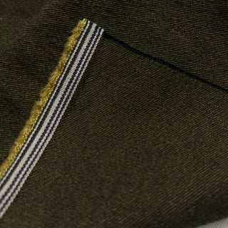 Italian Designer Solid Brown Non-Stretch Wool Linen Blended Denim Twill DS006171