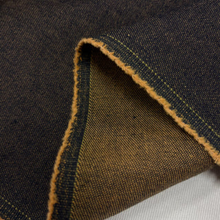 Japanese Designer Solid Orange Non-Stretch Cotton Denim Twill DS006172