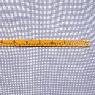 Japanese Fashion Designer Gingham Purple Non-Stretch Mulberry Silk Cotton Blended Plain Woven DS00621 -12 Momme