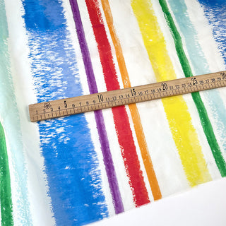 Japanese Fashion Designer Stripes Multi Color Non-Stretch Mulberry Silk Cotton Blended Plain Woven DS00637 -10 Momme
