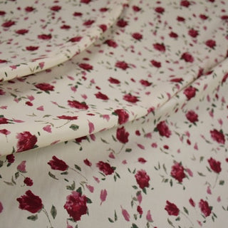 Japanese Fashion Designer Floral Off-White Non-Stretch Mercerized Combed Cotton Plain Woven DS00644