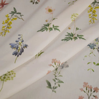 Japanese Fashion Designer Floral Off-White Non-Stretch Mercerized Combed Cotton Plain Woven DS00646