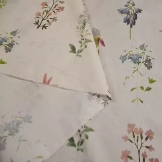 Japanese Fashion Designer Floral Off-White Non-Stretch Mercerized Combed Cotton Plain Woven DS00646