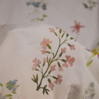 Japanese Fashion Designer Floral Off-White Non-Stretch Mercerized Combed Cotton Plain Woven DS00646