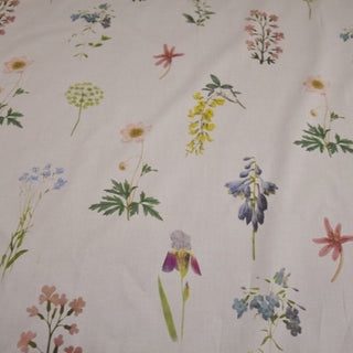 Japanese Fashion Designer Floral Off-White Non-Stretch Mercerized Combed Cotton Plain Woven DS00646