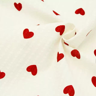 Japanese Fashion Designer Hearts Off-White Non-Stretch Salt Shrinking / Puckered Linen Cotton Blended Seersucker DS00649
