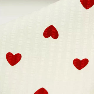 Japanese Fashion Designer Hearts Off-White Non-Stretch Salt Shrinking / Puckered Linen Cotton Blended Seersucker DS00649