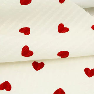 Japanese Fashion Designer Hearts Off-White Non-Stretch Salt Shrinking / Puckered Linen Cotton Blended Seersucker DS00649