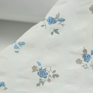 French Fashion Designer Floral Off-White Non-Stretch Salt Shrinking / Puckered Cotton Seersucker DS00650