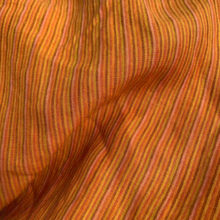 French Fashion Designer Stripes Multi Color Non-Stretch Sand Washed Linen Plain Woven DS00653