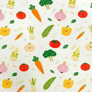 Korean Fashion Designer Fruits and Vegetables Off-White Non-Stretch Viscose Plain Woven DS00658
