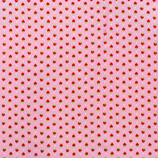 Korean Fashion Designer Fruits and Vegetables Pink Non-Stretch Viscose Plain Woven DS00659