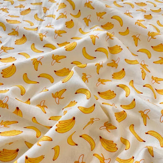 Korean Fashion Designer Fruits and Vegetables Off-White Non-Stretch Cotton Twill DS00660