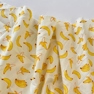Korean Fashion Designer Fruits and Vegetables Off-White Non-Stretch Cotton Twill DS00660