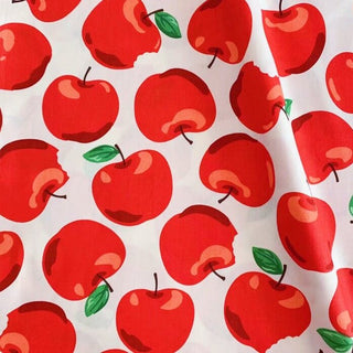Korean Fashion Designer Fruits and Vegetables Red Non-Stretch Cotton Twill DS00661