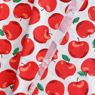 Korean Fashion Designer Fruits and Vegetables Red Non-Stretch Cotton Twill DS00661