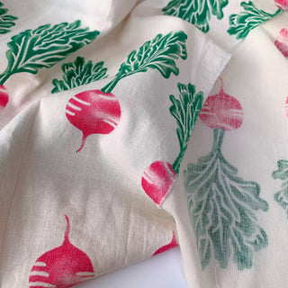 Korean Fashion Designer Fruits and Vegetables Off-White Non-Stretch Cotton Muslin DS00663