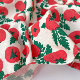 Korean Fashion Designer Fruits and Vegetables Off-White Non-Stretch Cotton Muslin DS00665
