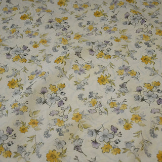 Japanese Fashion Designer Floral Yellow Non-Stretch Tencel™ / Lyocell Cotton Blended Plain Woven DS00668